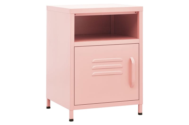 Sängbord rosa 35x35x51 cm stål - Rosa - Sängbord & nattduksbord