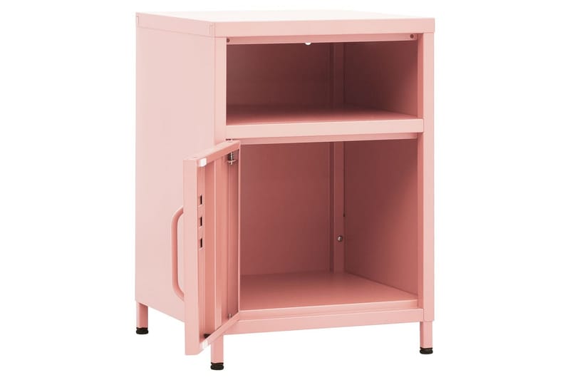Sängbord rosa 35x35x51 cm stål - Rosa - Sängbord & nattduksbord