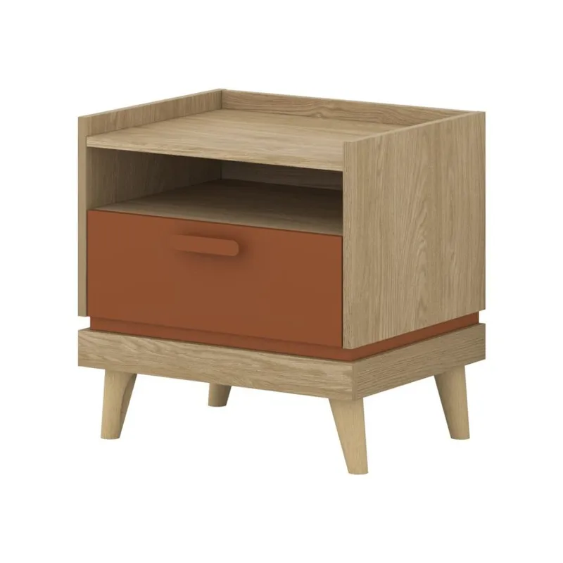 Sängbord Scandi 1 låda, Oljerad Ek