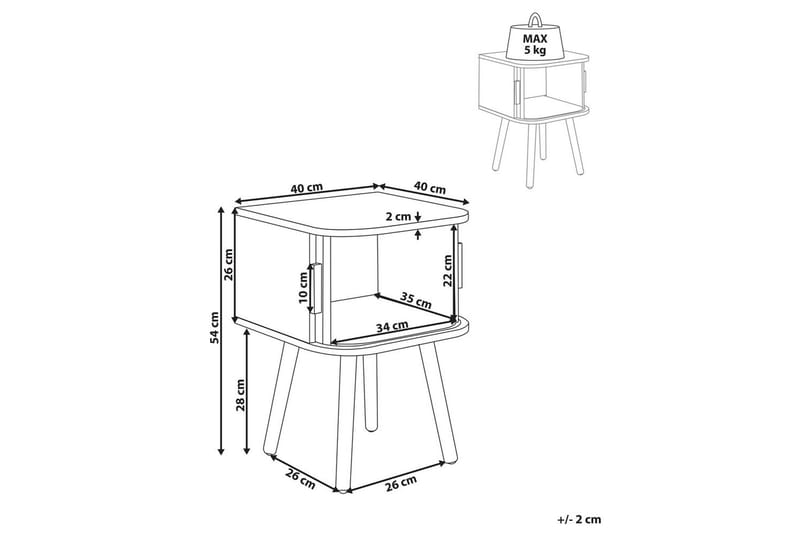 Sängbord Selah 40x40x54 cm - 40x40x54 cm - Möbler - Bord & matgrupper - Avlastningsbord - Sängbord & nattduksbord