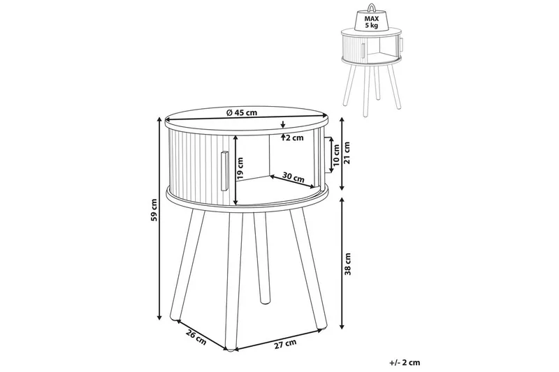 Sängbord Selah 45x45x59 cm - 45x45x59 cm - Möbler - Bord & matgrupper - Avlastningsbord - Sängbord & nattduksbord
