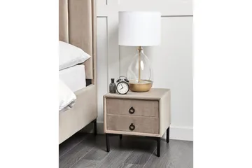 Sängbord Sezanne Beige, grå, svart - Beige, grå, svart - Möbler - Bord & matgrupper - Avlastningsbord - Sängbord & nattduksbord
