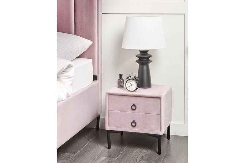 Sängbord Sezanne Rosa, Svart - Rosa, Svart - Möbler - Bord & matgrupper - Avlastningsbord - Sängbord & nattduksbord