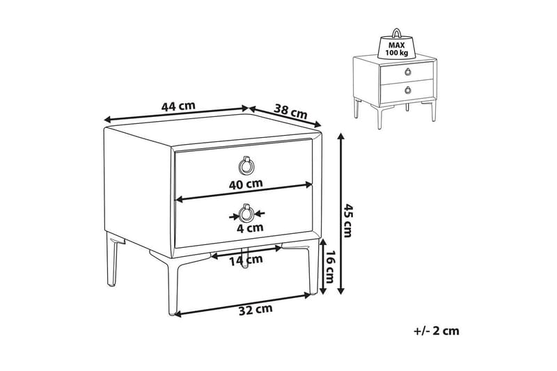 Sängbord Sezanne Vit, Svart - Vit, Svart - Möbler - Bord & matgrupper - Avlastningsbord - Sängbord & nattduksbord