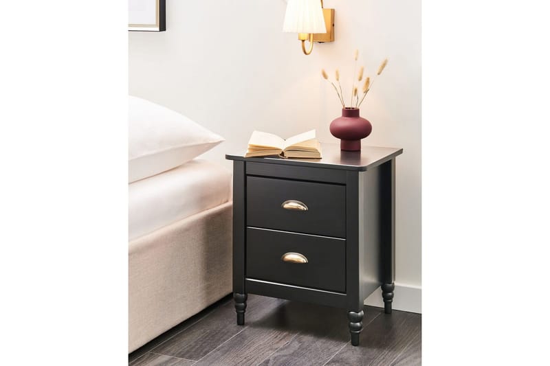 Sängbord Shillington Svart, guld - Svart, guld - Möbler - Bord & matgrupper - Avlastningsbord - Sängbord & nattduksbord