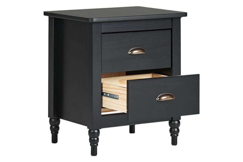 Sängbord Shillington Svart, guld - Svart, guld - Möbler - Bord & matgrupper - Avlastningsbord - Sängbord & nattduksbord