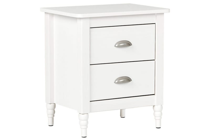 Sängbord Shillington Vit, Silver, Vit, Silver