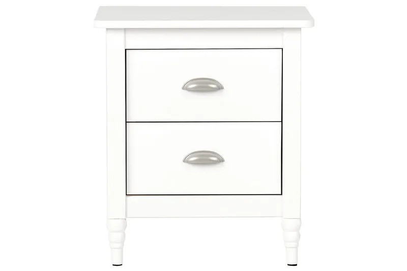 Sängbord Shillington Vit, Silver - Vit, Silver - Möbler - Bord & matgrupper - Avlastningsbord - Sängbord & nattduksbord