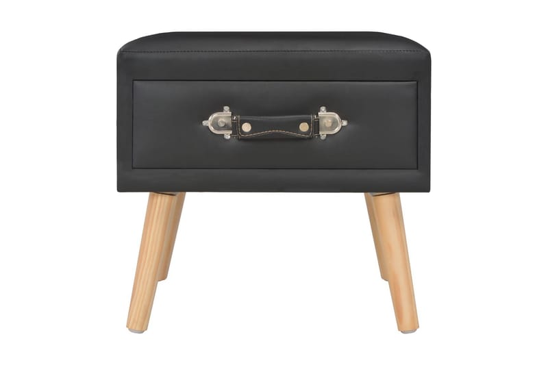 Sängbord svart 40x35x40 cm konstläder - Svart - Sängbord & nattduksbord