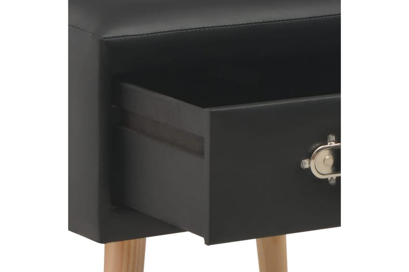 Sängbord svart 40x35x40 cm konstläder - Svart - Sängbord & nattduksbord