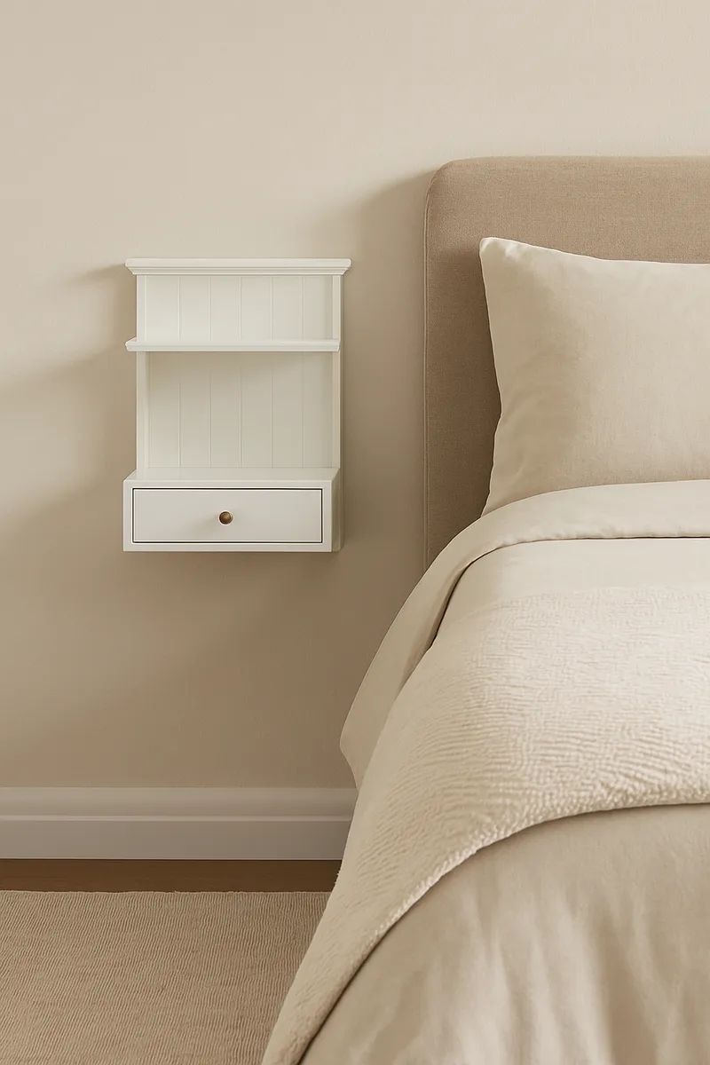 Sängbord vägghängt vitt - Linnea, Vit