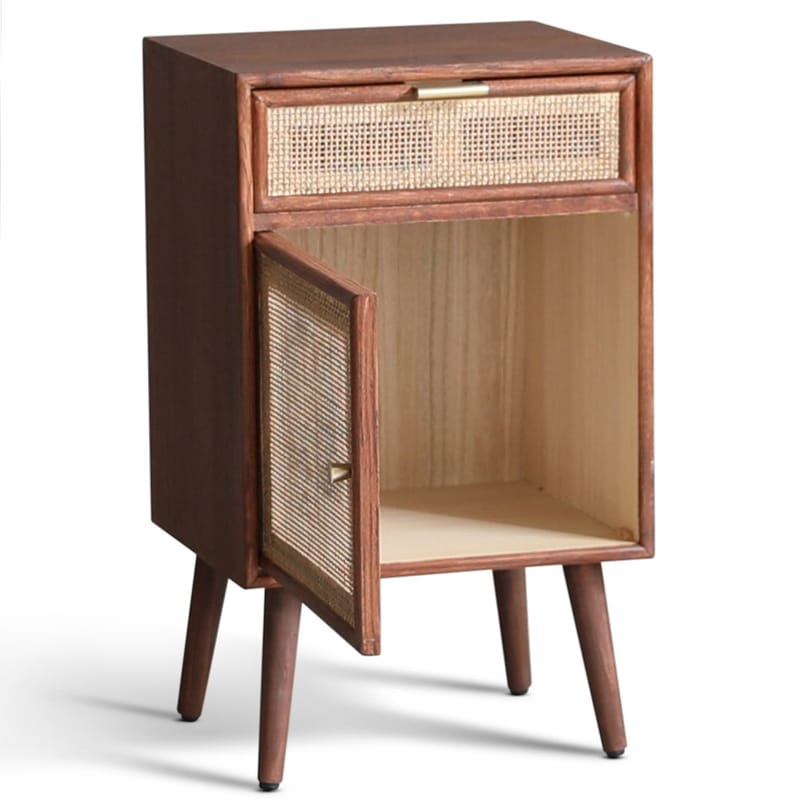 Sängbord valnöt/rotting 71 cm högt - Valnöt/rotting - Möbler - Bord & matgrupper - Avlastningsbord - Sängbord & nattduksbord