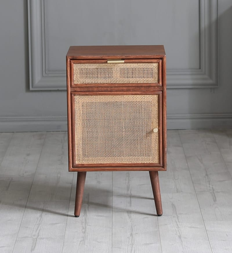 Sängbord valnöt/rotting 71 cm högt - Valnöt/rotting - Möbler - Bord & matgrupper - Avlastningsbord - Sängbord & nattduksbord