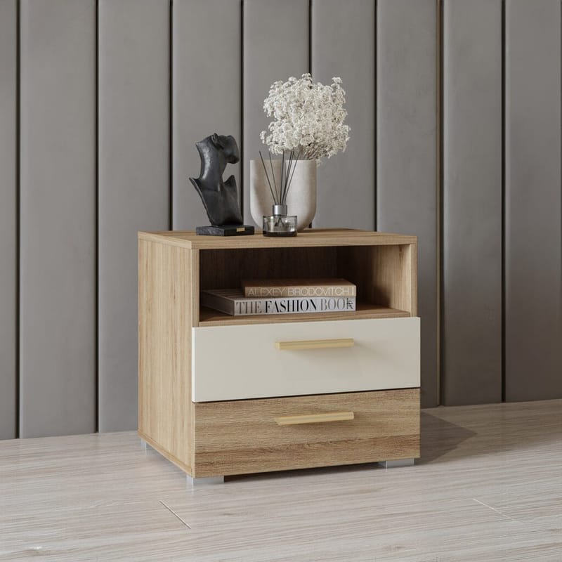 Sängbord Vertina med 2 Lådor - Möbler - Bord & matgrupper - Avlastningsbord - Sängbord & nattduksbord