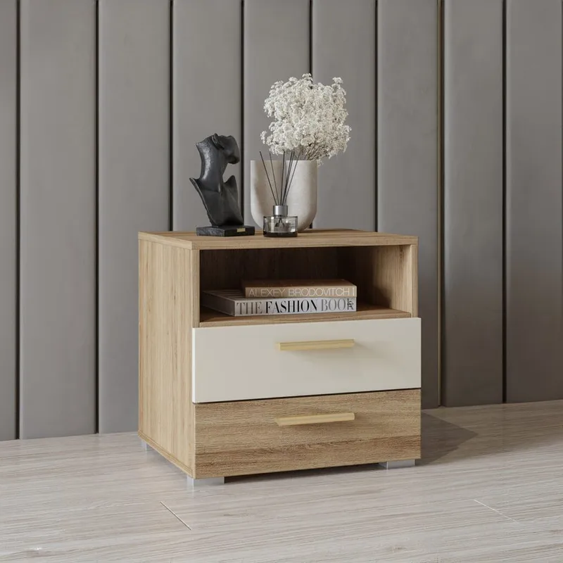Sängbord Vertina med 2 Lådor - Möbler - Bord & matgrupper - Avlastningsbord - Sängbord & nattduksbord