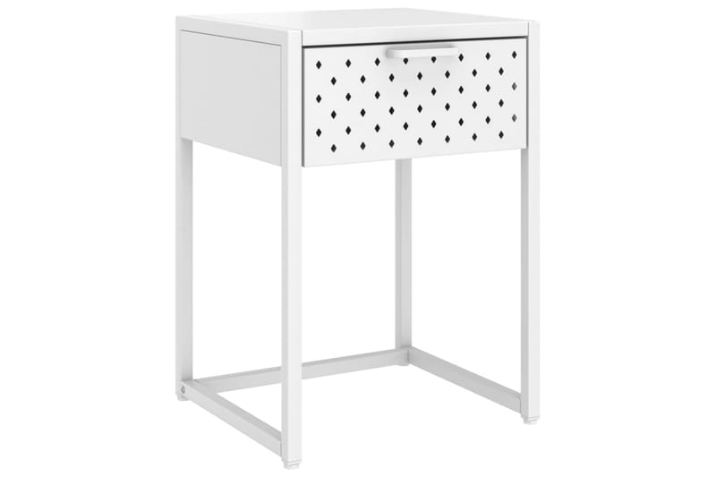 Sängbord vit 35x35x54 cm stål - Vit - Möbler - Bord & matgrupper - Avlastningsbord - Sängbord & nattduksbord