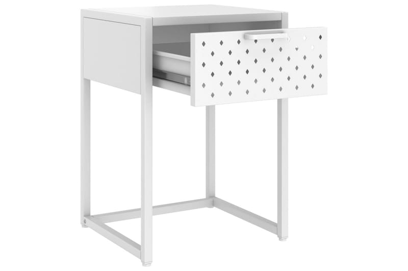 Sängbord vit 35x35x54 cm stål - Vit - Möbler - Bord & matgrupper - Avlastningsbord - Sängbord & nattduksbord