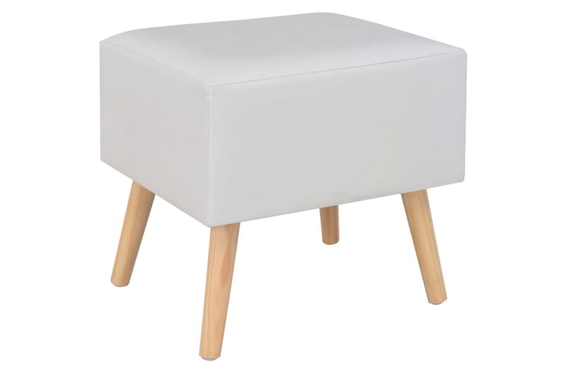 Sängbord vit 40x35x40 cm konstläder - Vit - Sängbord & nattduksbord