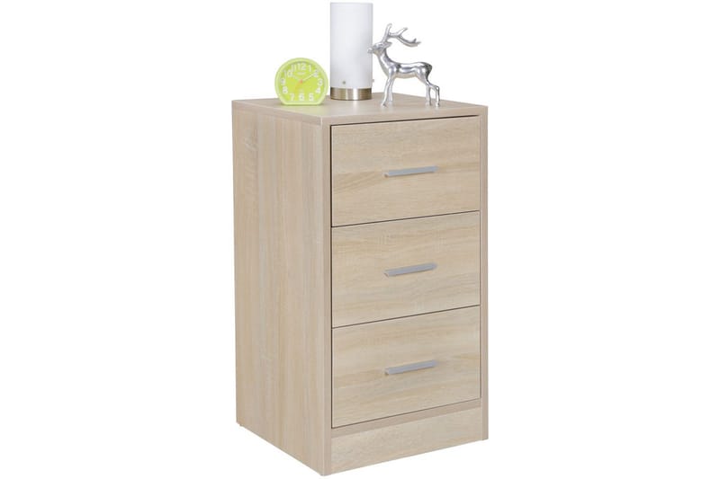 Sängbord Wohnling för resårbotten, 68 cm hög och 3 lådor i modern design Sonoma - Sonoma - Möbler - Bord & matgrupper - Avlastningsbord - Sängbord & nattduksbord