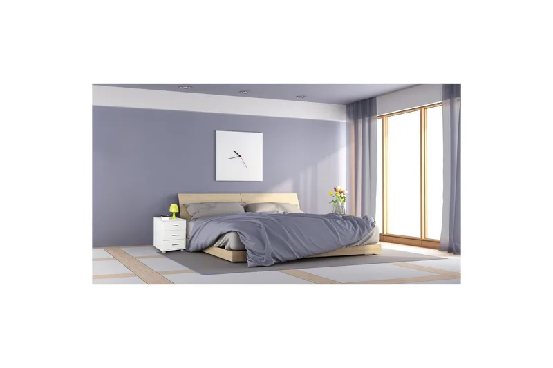 Sängbord Wohnling Klassisk Tillverkad av Spånskiva med 3 Lådor - Möbler - Bord & matgrupper - Avlastningsbord - Sängbord & nattduksbord