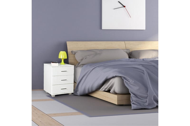 Sängbord Wohnling Klassisk Tillverkad av Spånskiva med 3 Lådor - Möbler - Bord & matgrupper - Avlastningsbord - Sängbord & nattduksbord