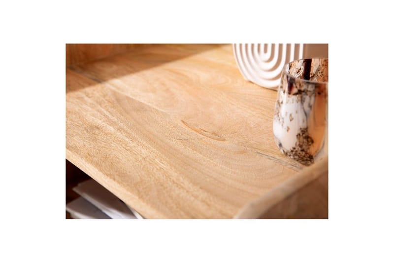 Sängbord Wohnling Massivt Mangoträ med 1 Låda En Förvaringsbricka med Wienerflätning - Möbler - Bord & matgrupper - Avlastningsbord - Sängbord & nattduksbord