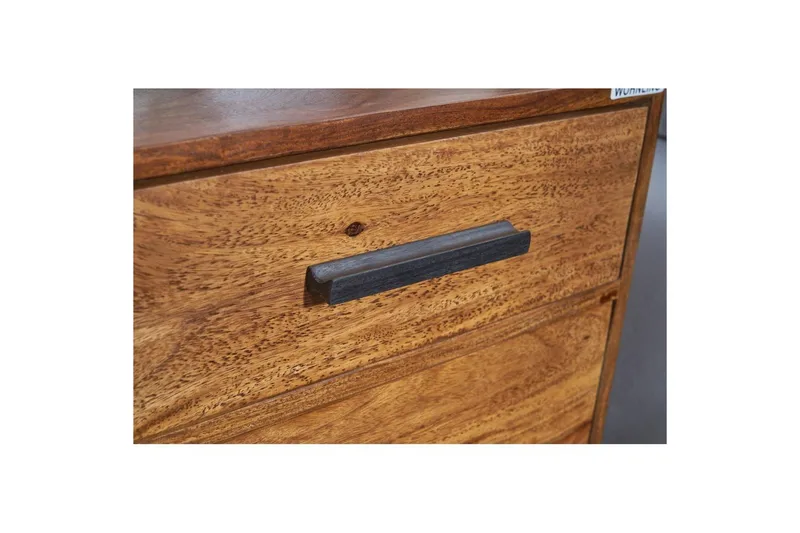 Sängbord Wohnling Massivt trä för kontinentalsängar med 3 lådor 1 dörr lantlig stil - Möbler - Bord & matgrupper - Avlastningsbord - Sängbord & nattduksbord