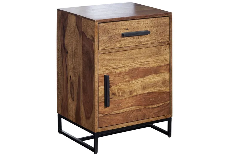 Sängbord Wohnling Massivt trä för kontinentalsängar med 3 lådor 1 dörr lantlig stil, undefined