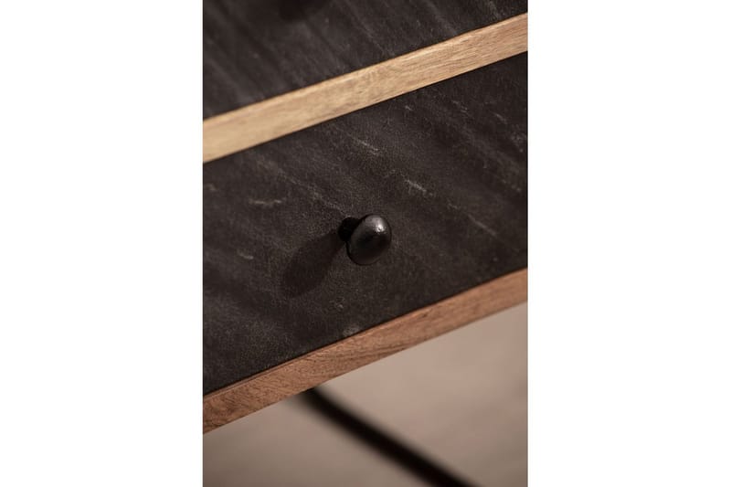 Sängbord Wohnling Massivt trä med 2 flytande lådor i en metallram - Möbler - Bord & matgrupper - Avlastningsbord - Sängbord & nattduksbord