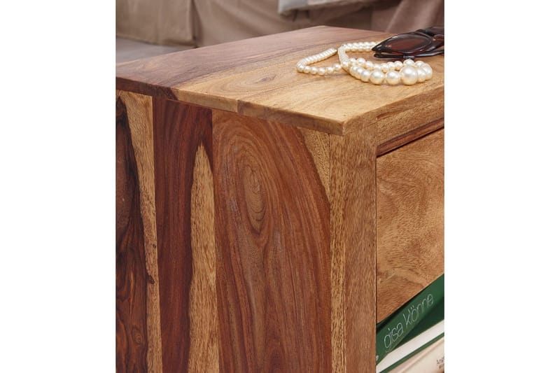 Sängbord Wohnling Massivt trä med låda hylla lantligt - Möbler - Bord & matgrupper - Avlastningsbord - Sängbord & nattduksbord