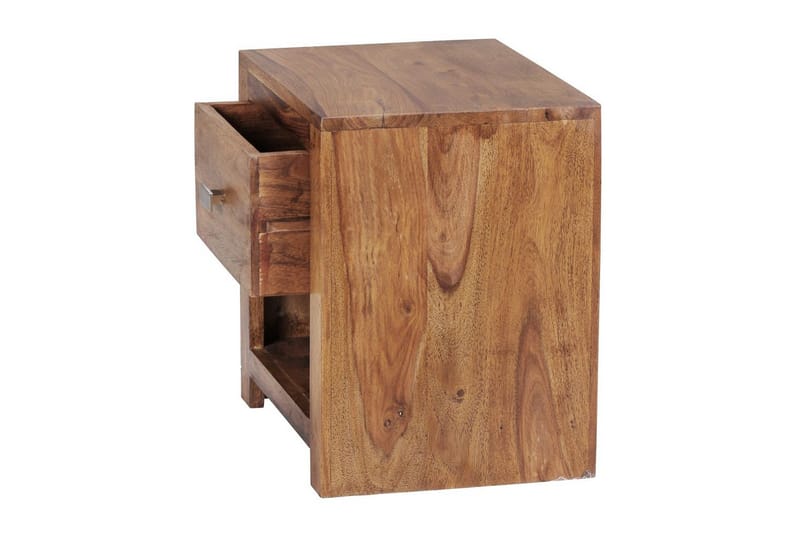 Sängbord Wohnling Massivt trä med låda hylla lantligt - Möbler - Bord & matgrupper - Avlastningsbord - Sängbord & nattduksbord