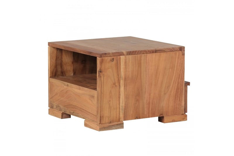 Sängbord Wohnling Massivt trä med låda och hylla i låg design i lantlig stil Akacia - Akacia - Möbler - Bord & matgrupper - Avlastningsbord - Sängbord & nattduksbord