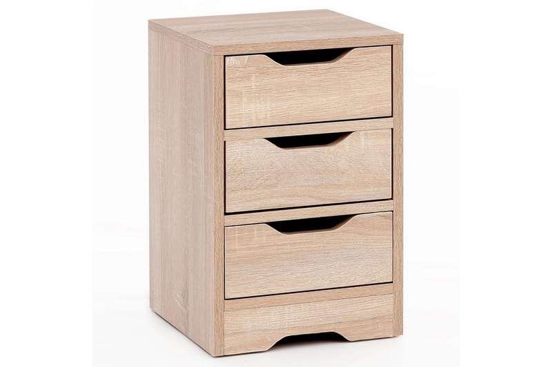 Sängbord Wohnling med 3 lådor i en enkel, modern design för boxspring-säng Sonoma - Sonoma - Möbler - Bord & matgrupper - Avlastningsbord - Sängbord & nattduksbord