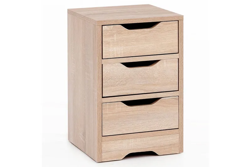 Sängbord Wohnling med 3 lådor i en enkel, modern design för boxspring-säng Sonoma, Sonoma