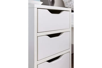 Sängbord Wohnling med 3 lådor i en enkel, modern design för boxspring-säng Vit - Vit - Möbler - Bord & matgrupper - Avlastningsbord - Sängbord & nattduksbord