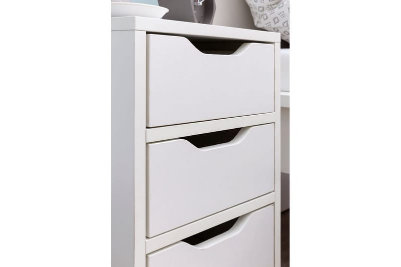 Sängbord Wohnling med 3 lådor i en enkel, modern design för boxspring-säng Vit - Vit - Möbler - Bord & matgrupper - Avlastningsbord - Sängbord & nattduksbord