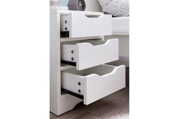 Sängbord Wohnling med 3 lådor i en enkel, modern design för boxspring-säng Vit - Vit - Möbler - Bord & matgrupper - Avlastningsbord - Sängbord & nattduksbord