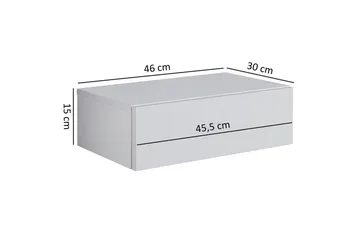 Sängbord Wohnling med låda för väggmontering, svävande utseende Vit - Vit - Möbler - Bord & matgrupper - Avlastningsbord - Sängbord & nattduksbord