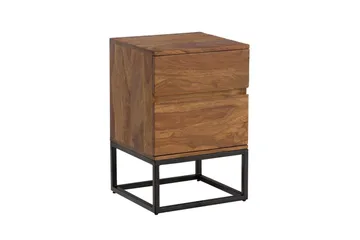 Sängbord Wohnling Modern look med 2 lådor tillverkade av massivt sheeshamträ i en industriell look - Möbler - Bord & matgrupper - Avlastningsbord - Sängbord & nattduksbord