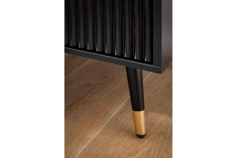 Sängbord Wohnling Modern look med 2 lådor tillverkade av spånskiva med ek-effekt glansiga höjdpunkter - Möbler - Bord & matgrupper - Avlastningsbord - Sängbord & nattduksbord