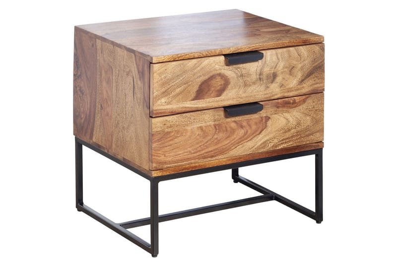 Sängbord Wohnling Tillverkad av massivt trä för normala sänghöjder med 2 lådor lantlig stil, undefined