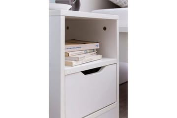 Sängbord Wohnling Vit med 1 låda Enkel modern design och hylla - Möbler - Bord & matgrupper - Avlastningsbord - Sängbord & nattduksbord