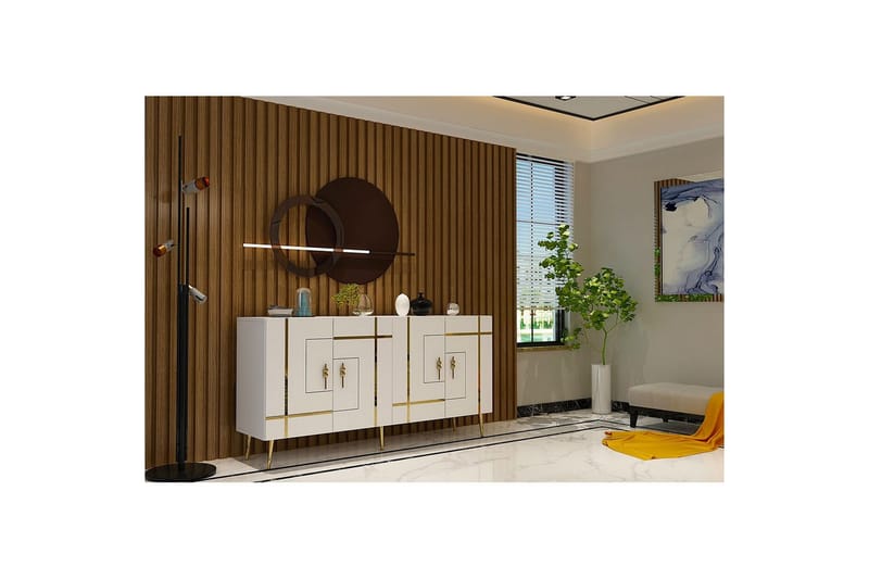 Safiya Konsollbord 150 cm - Guld/Vit - Möbler - Bord & matgrupper - Avlastningsbord - Hallbord