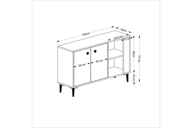 Sahra Konsollbord 120x75 cm Antracit/Vit - Hanah Home - Hallbord - Konsolbord & sidobord