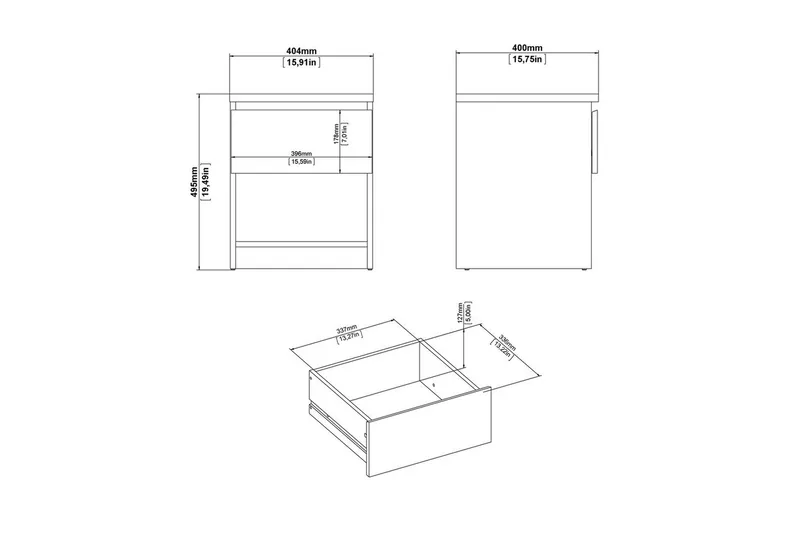 Salomns Sängbord 40,4 cm - Svart - Möbler - Bord & matgrupper - Avlastningsbord - Sängbord & nattduksbord
