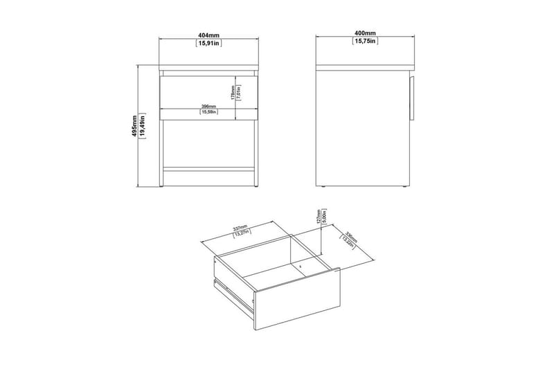 Salomns Sängbord 40,4 cm - Svart - Möbler - Bord & matgrupper - Avlastningsbord - Sängbord & nattduksbord