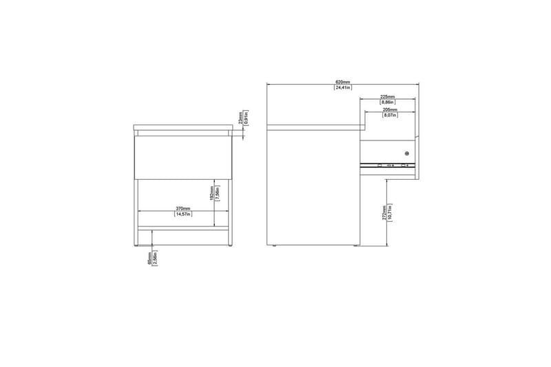 Salomns Sängbord 40,4 cm - Vit - Möbler - Bord & matgrupper - Avlastningsbord - Sängbord & nattduksbord