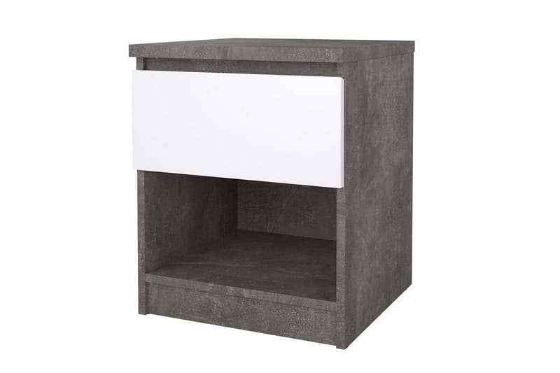 Salomns Sängbord 40 cm - Vit/Mörkgrå - Möbler - Bord & matgrupper - Avlastningsbord - Sängbord & nattduksbord