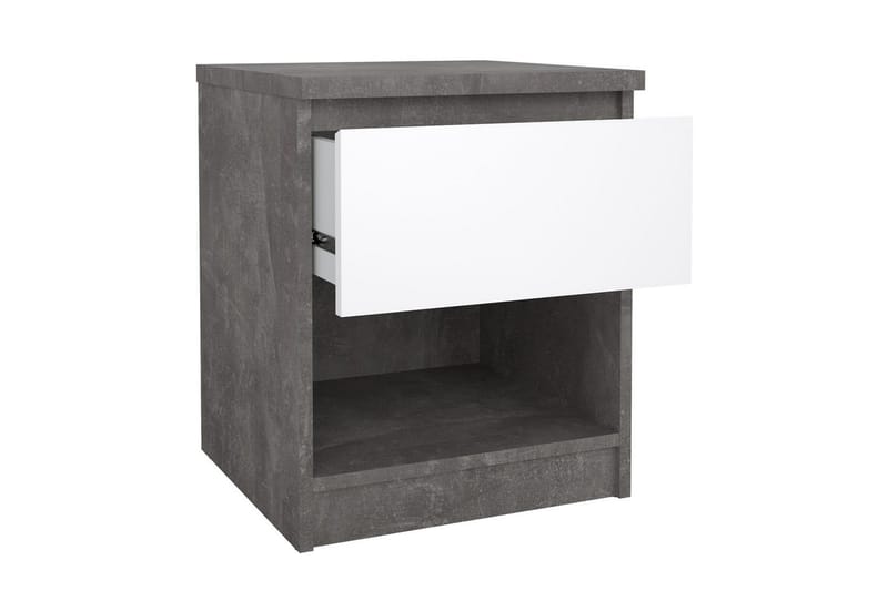 Salomns Sängbord 40 cm - Vit/Mörkgrå - Möbler - Bord & matgrupper - Avlastningsbord - Sängbord & nattduksbord