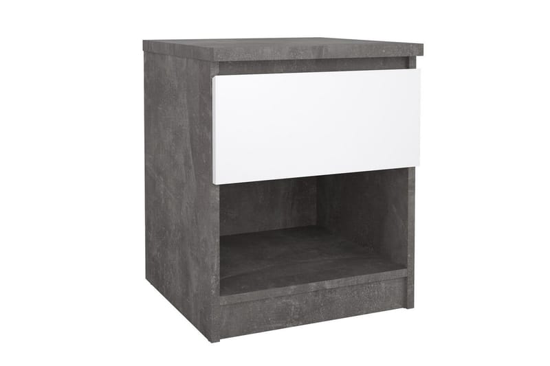 Salomns Sängbord 40 cm - Vit/Mörkgrå - Möbler - Bord & matgrupper - Avlastningsbord - Sängbord & nattduksbord